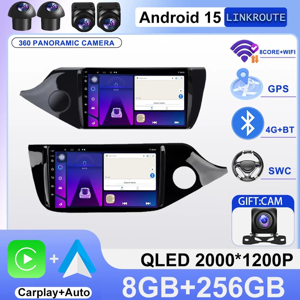 Android Auto Carplay Per Kia CEED 2 JD 2012 - 2018 Autoradio Stereo Multimidia Lettore GPS Navi Bluetooth DSP Stereo QLED Schermo