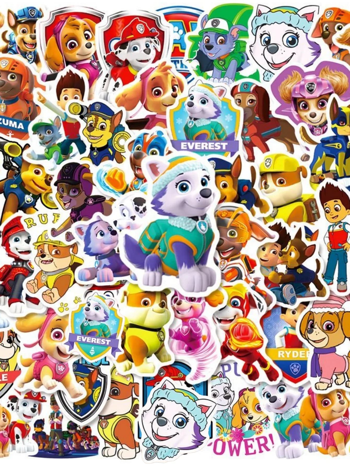 50Pcs/Set Cool Cute PAW Patrol Stickers PVC Decal Decoration Phone Skateboard Luggage Fridge Graffiti Sticker For Party Gift