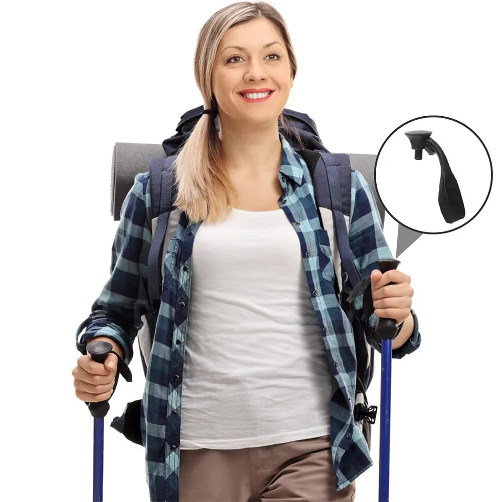 2 Pieces Dust Straps for Trekking Sticks, Adjustable and Anti-slip, Ski Stick Accessories, Walk Stick Safety Belts
