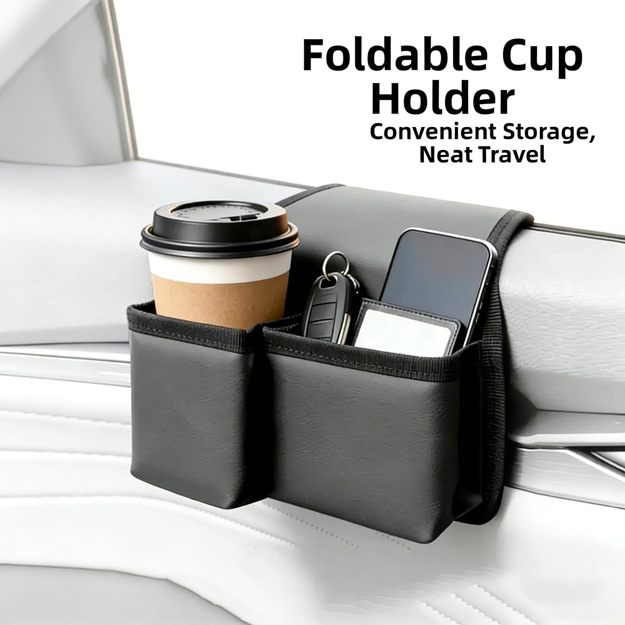 Organizer per Finestrino Auto - Portabicchieri, Organizer per Bracciolo con Tasche Multiple, Scatola Portaoggetti con Slot per Telefono, Organizzazione Interni Auto