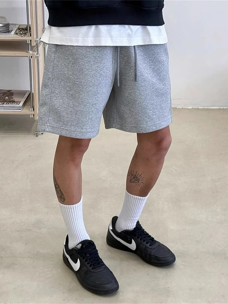 Summer Fitness Short Pants Men's Loose Straight Casual Sport Fourths Basic Style Korean Dongdaemun Trendy Brand Shorts