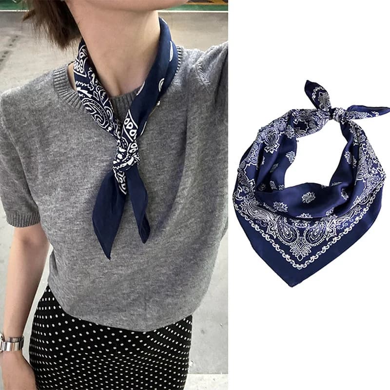 Moda di lusso 70 cm Sciarpa di seta quadrata in raso per le donne Capelli Fazzoletto da collo Polso Hijab Avvolge Lady Scialle Nastro Bandana