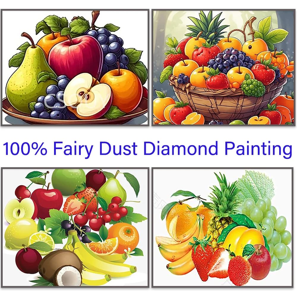 Fruit Apple Grap100% Dairy Dust Full Square Diy Diamond Painting Cross Stitch Embroidery Mosaic Home Decor Needlework Crystal AB