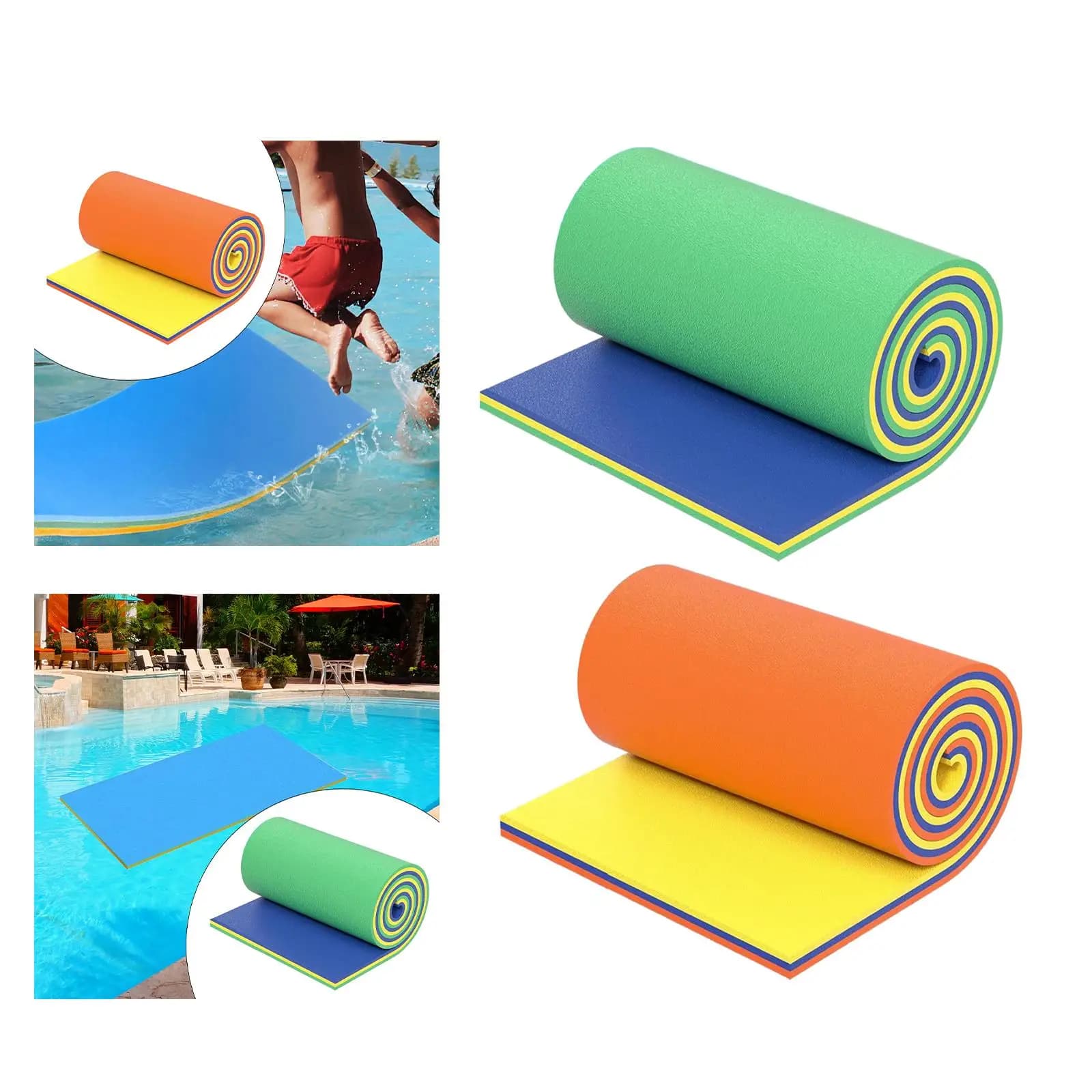 Floating mat float soft floating mat rolled floating foam raft drift mattress for adults beach out rowing pool