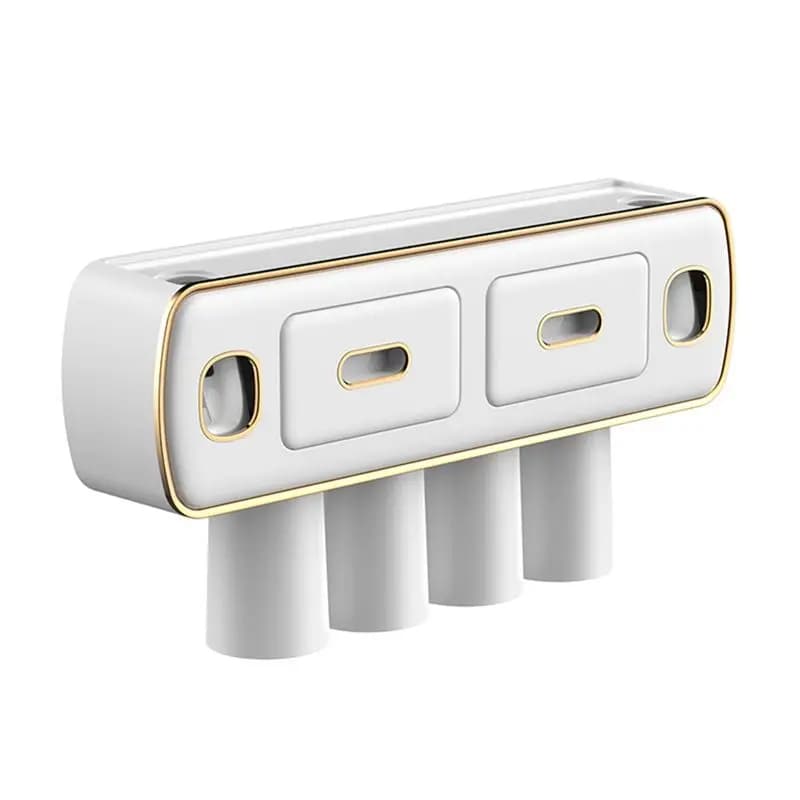 N10R - Porta Spazzolini con Dispenser Automatico di Dentifricio, Organizzatore e Set di Accessori per il Bagno