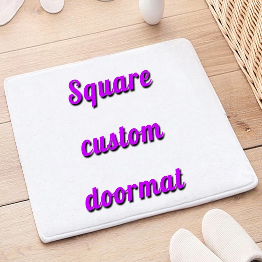Customized 4 Size Square Turbine Decorative Mat For Home Anti-slip Zerbino Small Floor Mat For Living Room, Dropshipping Carpet