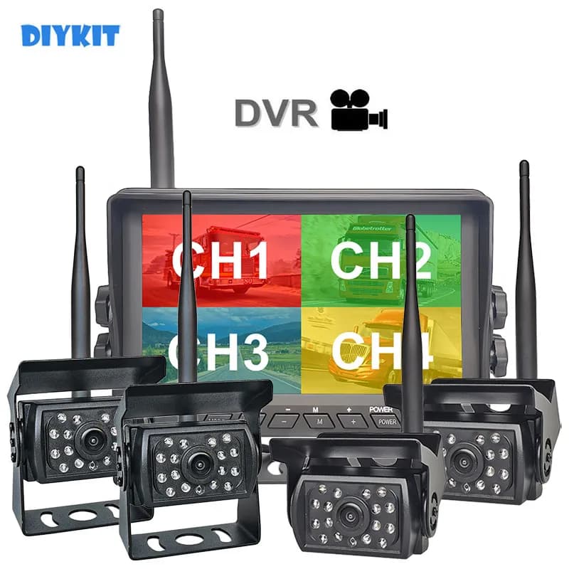 DIYKIT Wireless 7 pollici AHD IPS DVR Car Monitor 720P IR Night Vision Reverse Backup Recorder Wifi AHD Camera per Bus Car Truck