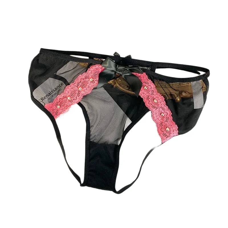 Slip da donna sexy in pizzo sottile, perizoma a vita bassa senza cuciture con rivetti, intimo femminile scavato a G-string