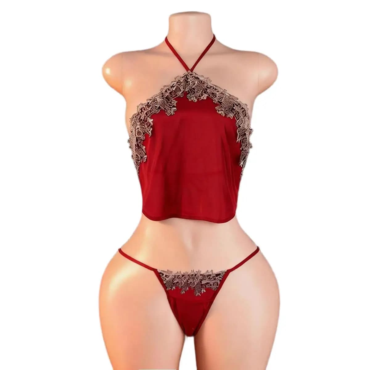 Full sexy red underwear with band and shorts, top night, wedding lingerie, antique pajamas, chinese cosplay, anime