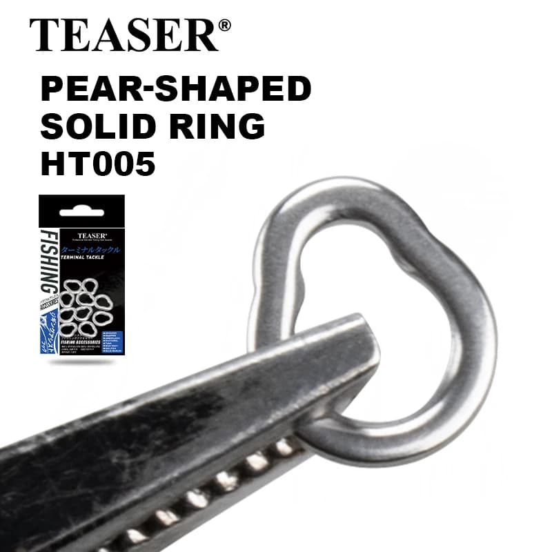 Anello di connessione solido TEASER Loyah a forma di pera in acciaio inossidabile, accessorio per anello di collegamento singolo in ferro per esche.