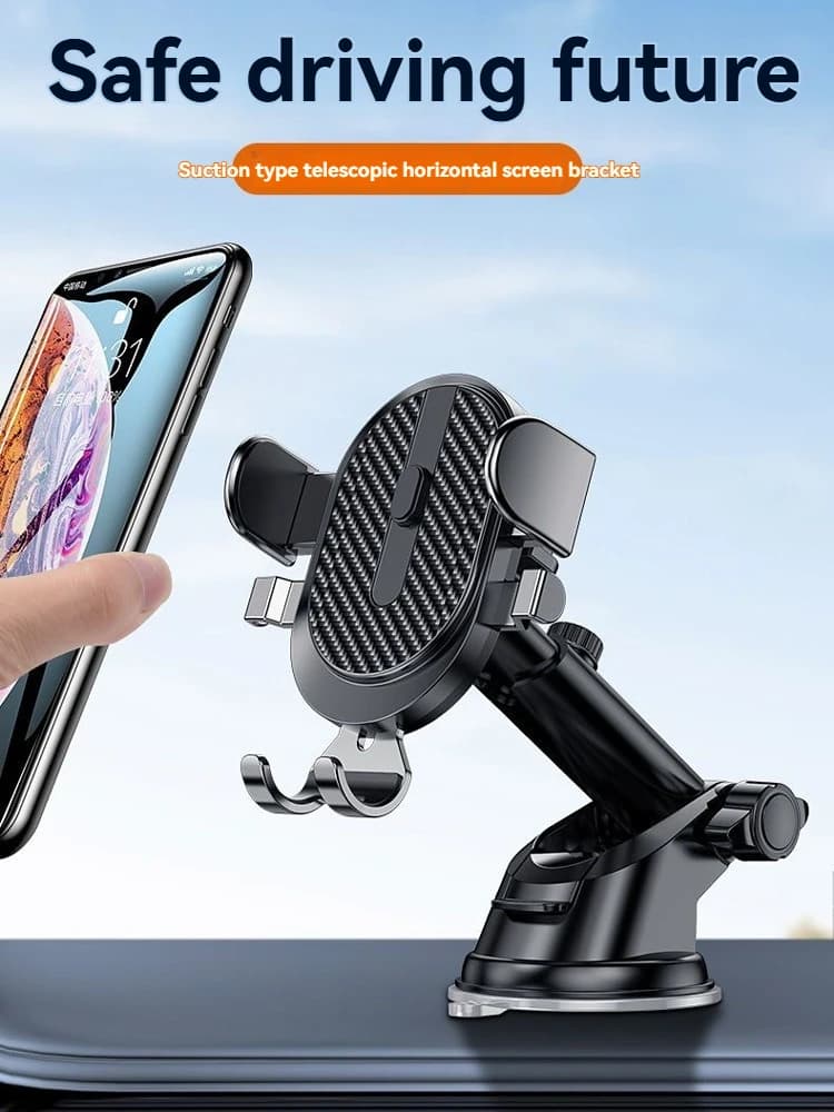 Supporto per telefono da auto 360 ° Staffa di supporto telescopica multifunzionale rotante con forte aspirazione magnetica e ventosa sottovuoto