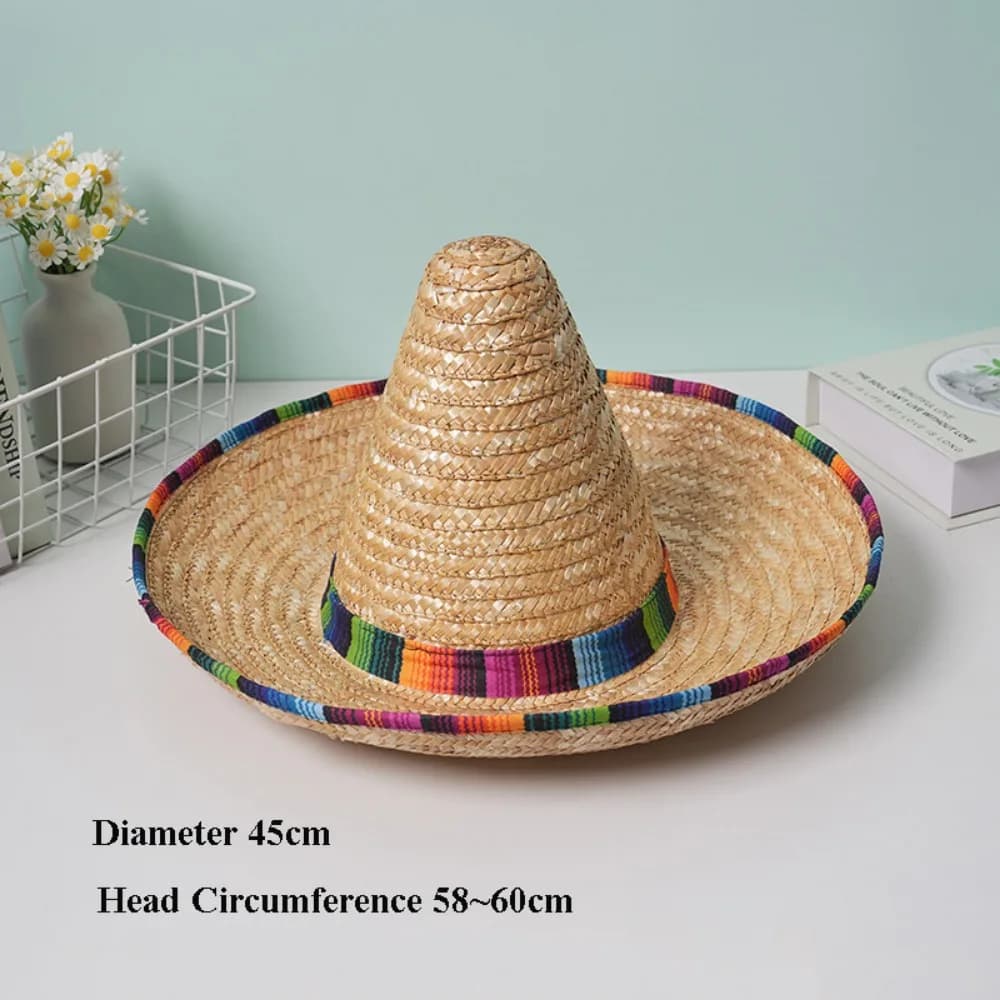 New Unisex Mexican Beach Hat Sunscreen 58~60cm Sunscreen Hat Outdoor Sunshade Caps Men Women Outdoor