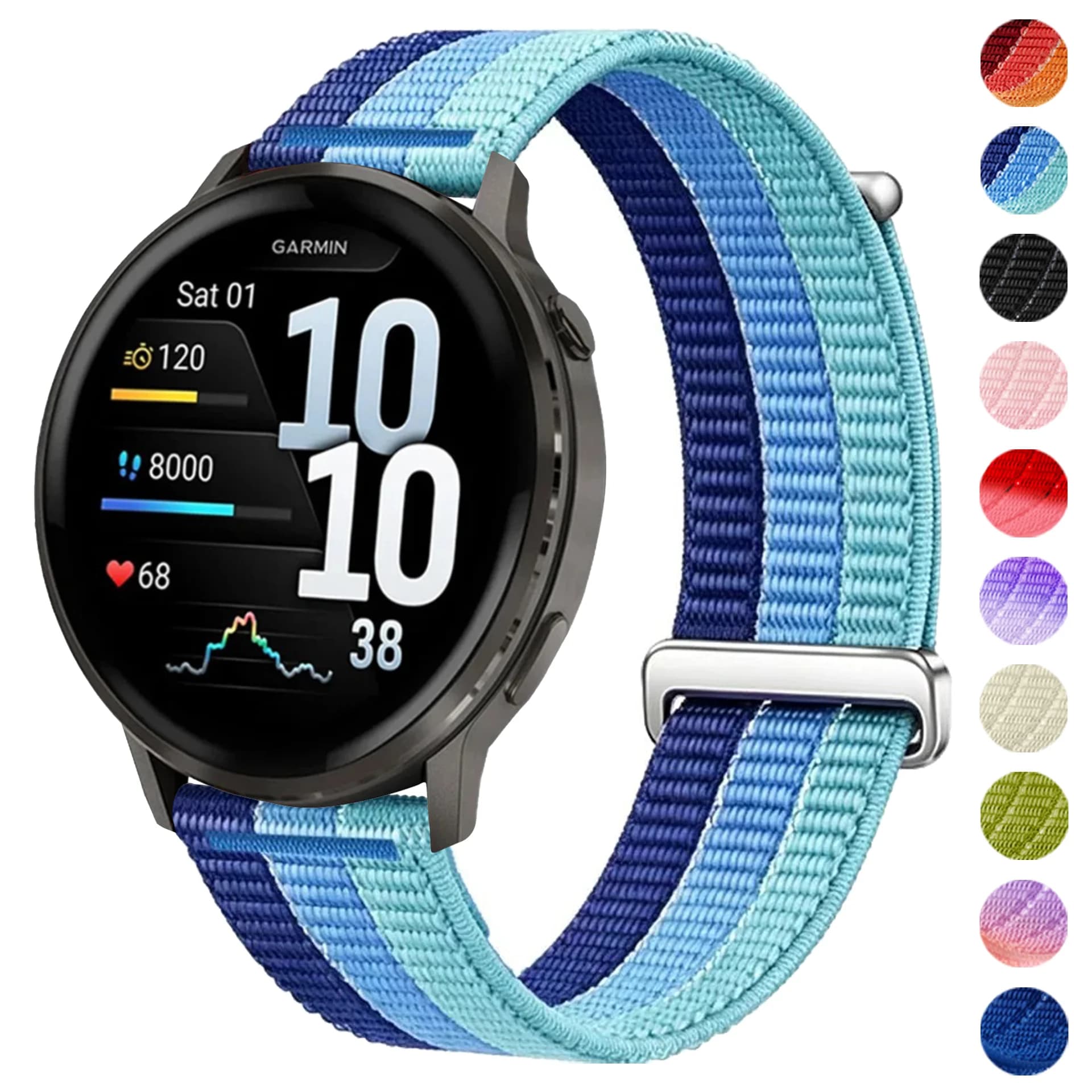 18/20/22mm Nylon Strap For Garmin Venu 4 41mm 45mm Forerunner 170 70 970 570 255 265 645 245 WatchBand Vivoactive 6 5 4 Bracelet