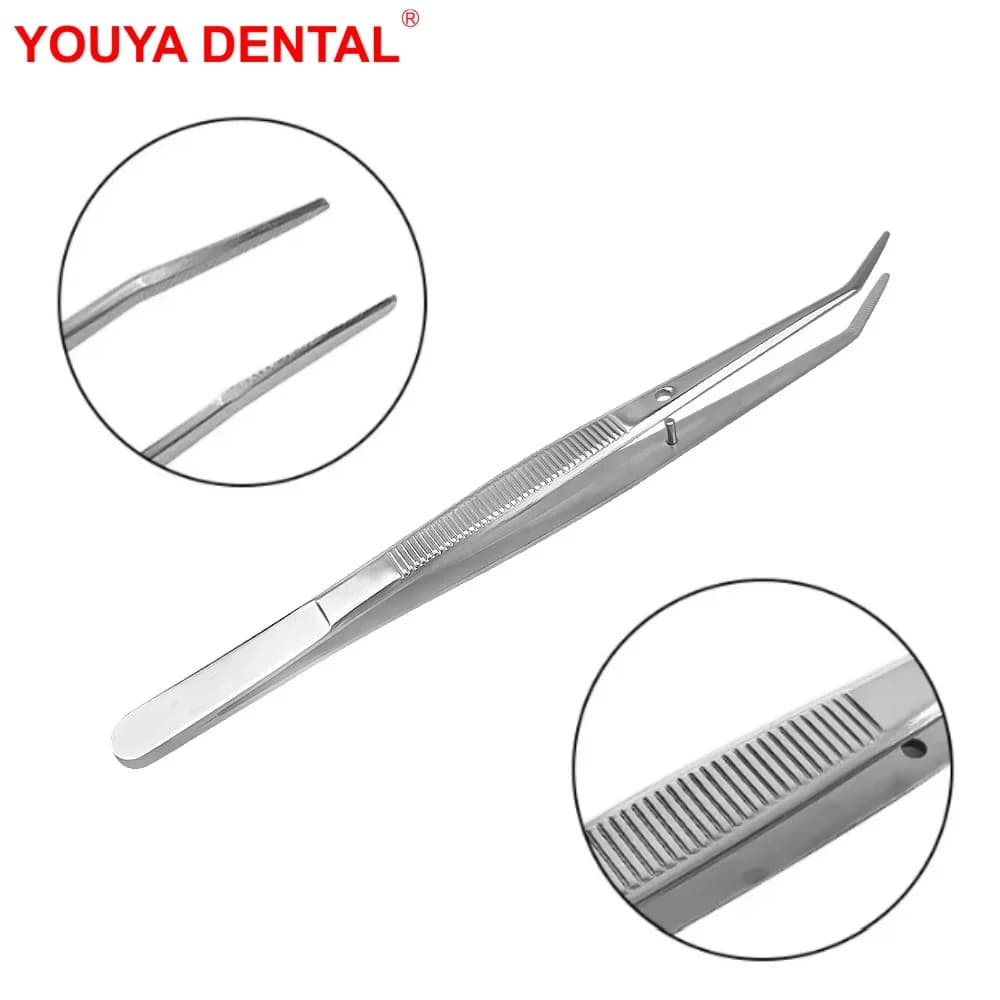 1pc Pinzette di cotone dentale Rotolo di cotone Clip di riempimento Pinze per nail art in acciaio inossidabile Pinzette Pinze Strumento medico chirurgico