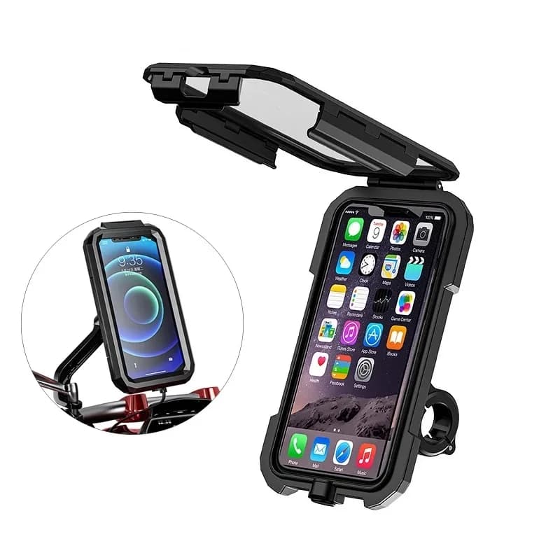 Supporto per telefono per moto Supporto per bici Custodia impermeabile Supporto per supporto per specchietto retrovisore per manubrio per borsa per supporto per telefono cellulare da 4,7-6,8 "