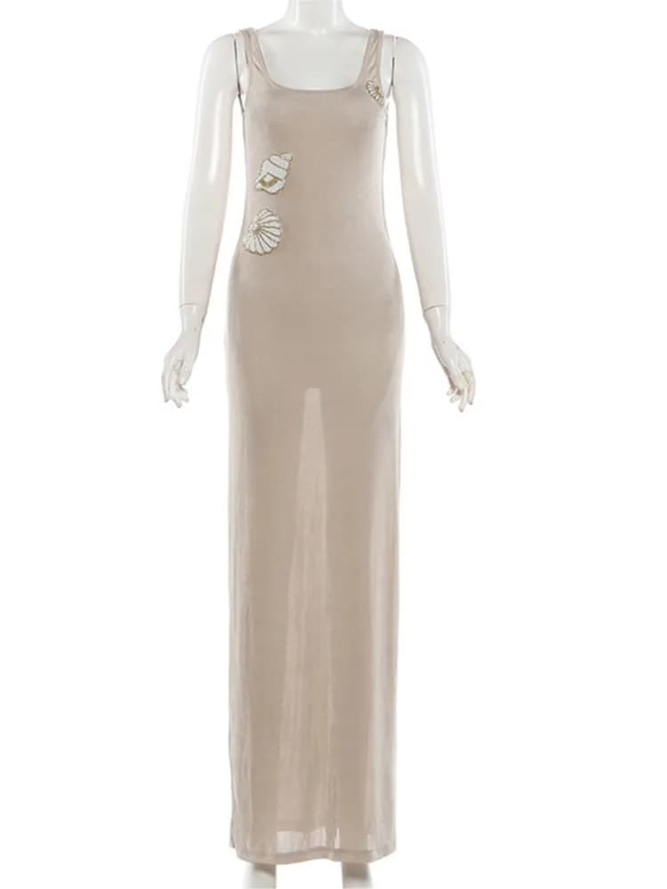 One Piece Summer Cover Ups Women Swimsuit Sleeveless Robes Bathing Suit 2026 New Beach Holiday Solid Khaki Maxi Dresses Cover-Up