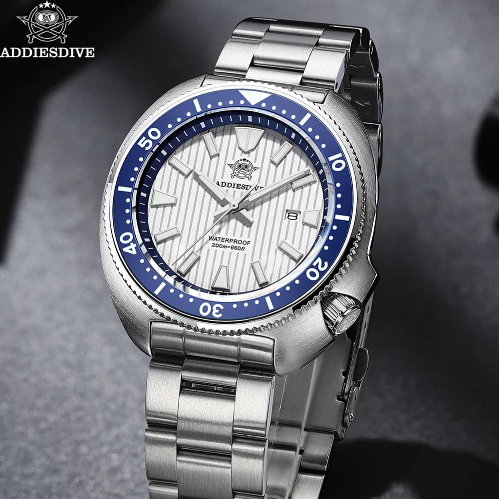 ADDIESDIVE 2025 New Diving Quartz Watch Men 200m Waterproof Sapphire Stainless Steel Luminous Ceramic Bezel Wristwatch AD2507