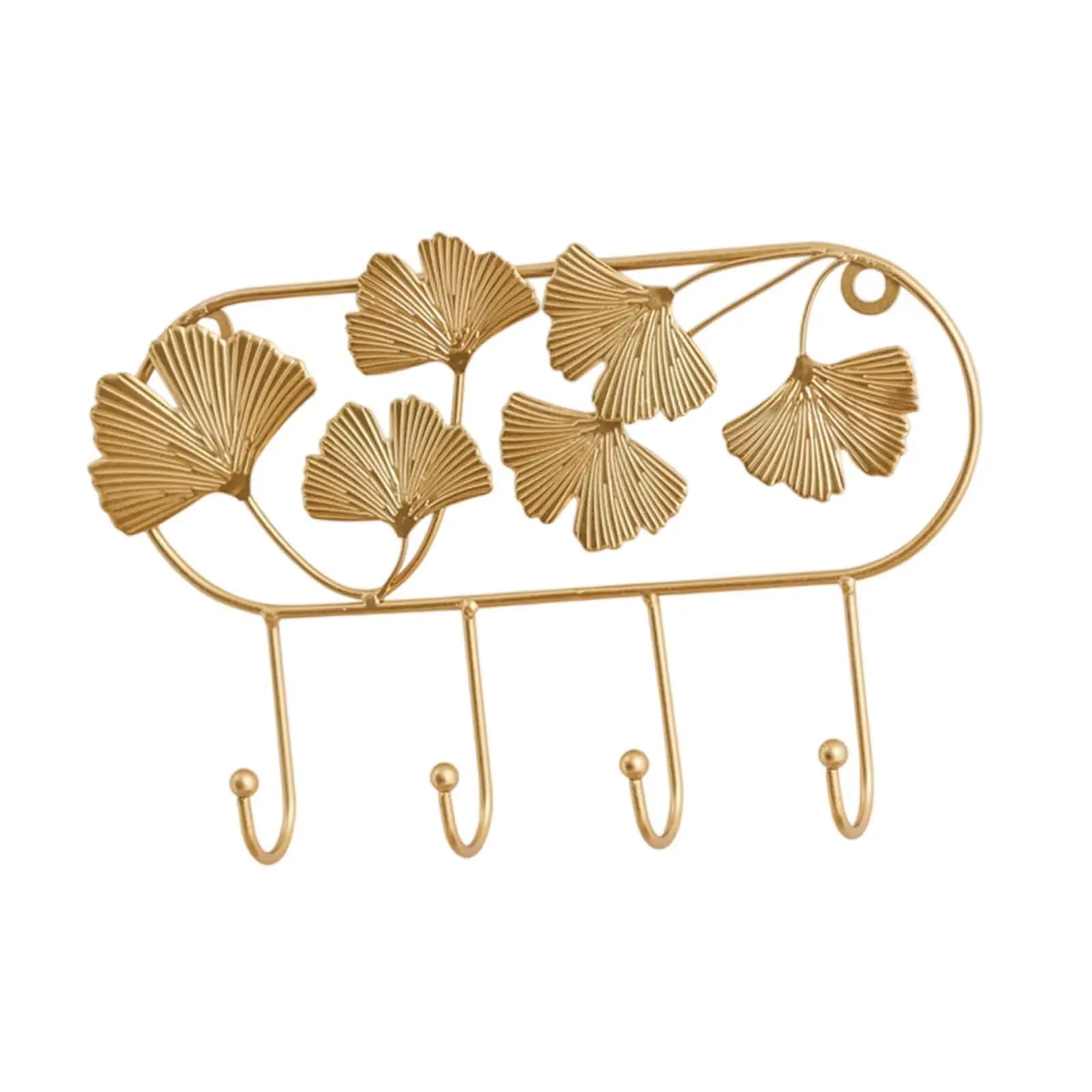 Gancio da parete multiuso con design a foglia, facile da installare, decorativo per balcone, dormitorio, giardino, bagno, cucina
