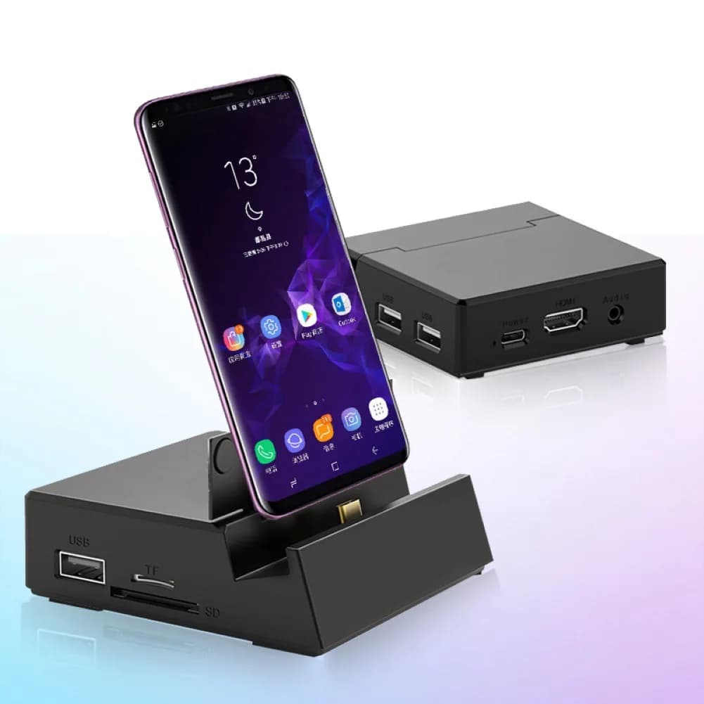 Docking Station HUB di tipo C, supporto per telefono, stazione Dex Pad, kit di ricarica con dock compatibile da USB C a HDMI