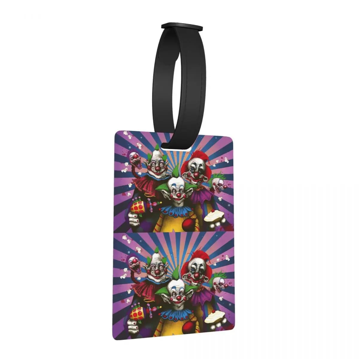 Etichette per bagagli del film Killer Klowns From Outer Space, accessori per valigie, etichette per bagagli da viaggio, porta etichette per imbarco, porta nome e indirizzo