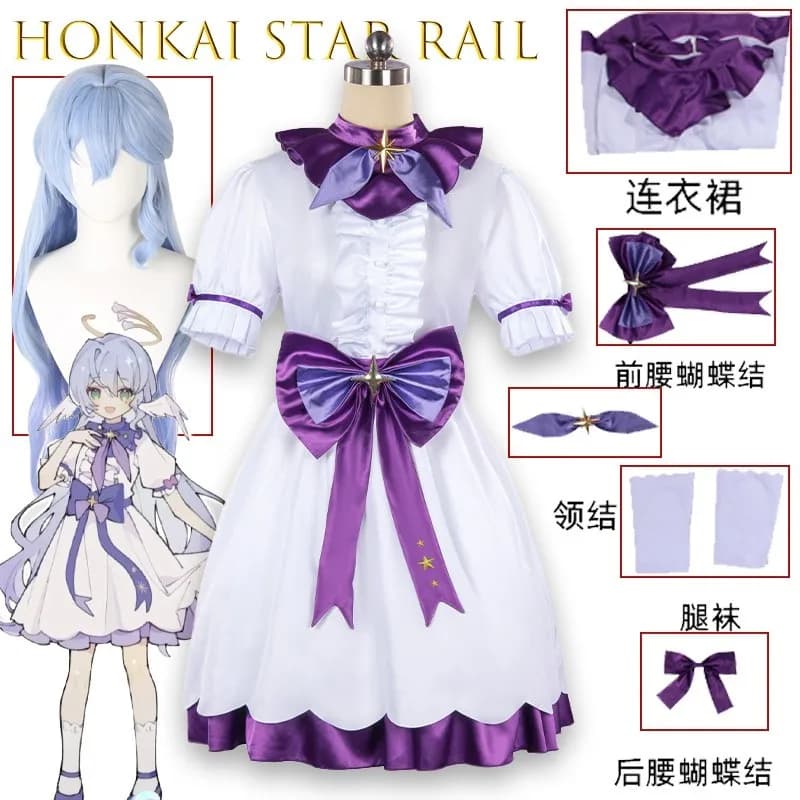 BHonkai Star Rail Robin Sunday Young Costume Cosplay Personaggio anime Abiti Abiti Parrucca Gioco di ruolo Uniforme Set completo per donna Ragazza