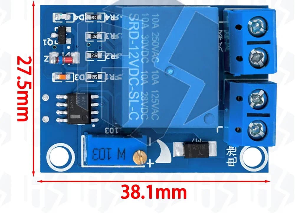 DC battery undervoltage protection card with overload/unload protection Low voltage break module 12V automatic recovery
