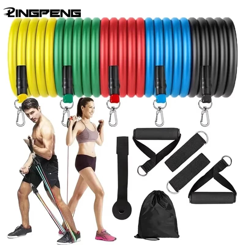 Resistance Strap with Handle: Used for Muscle Training, Strength Building, Body Shaping, Yoga, Home Fitness Equipment