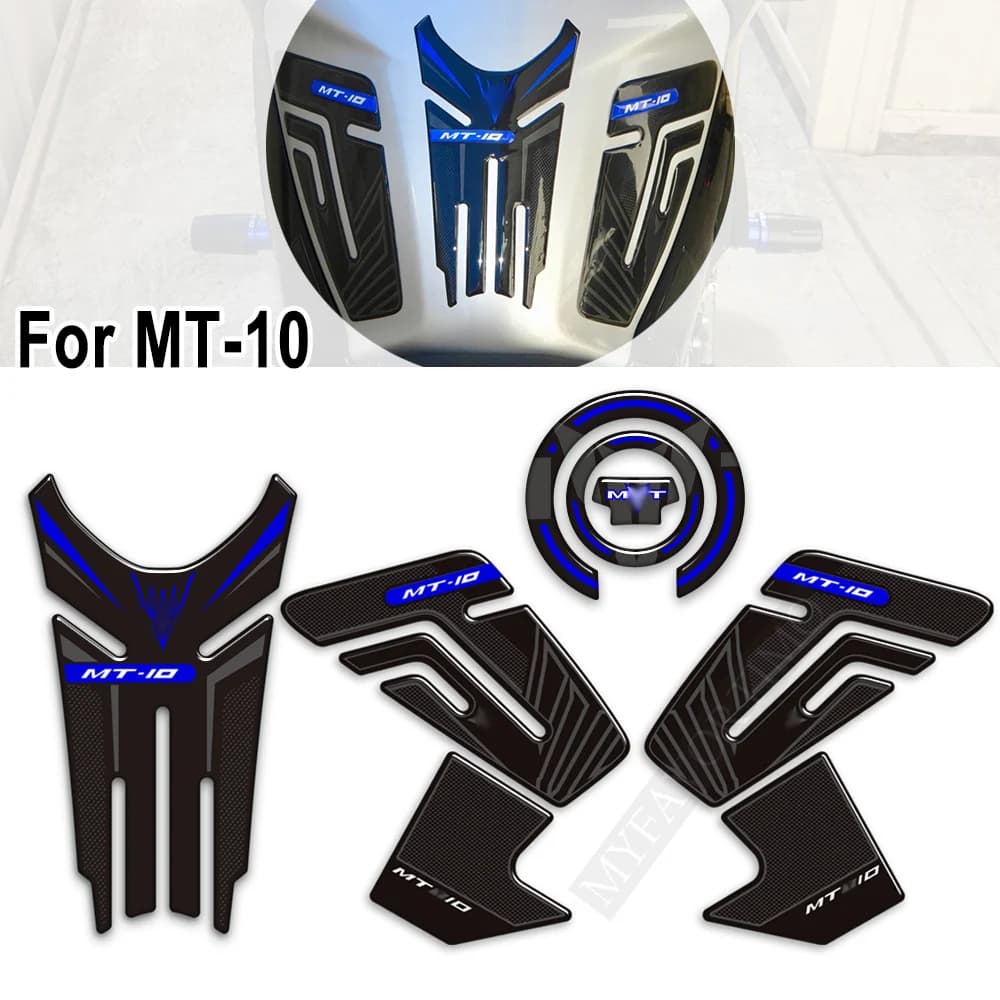 Moto For Yamaha MT-10 MT 10 SP FZ10 FZ Relief Tank Gas Armed Manopoles Lateral 3D Stickers Ginocchio Grips Protections Decal Kit mt10