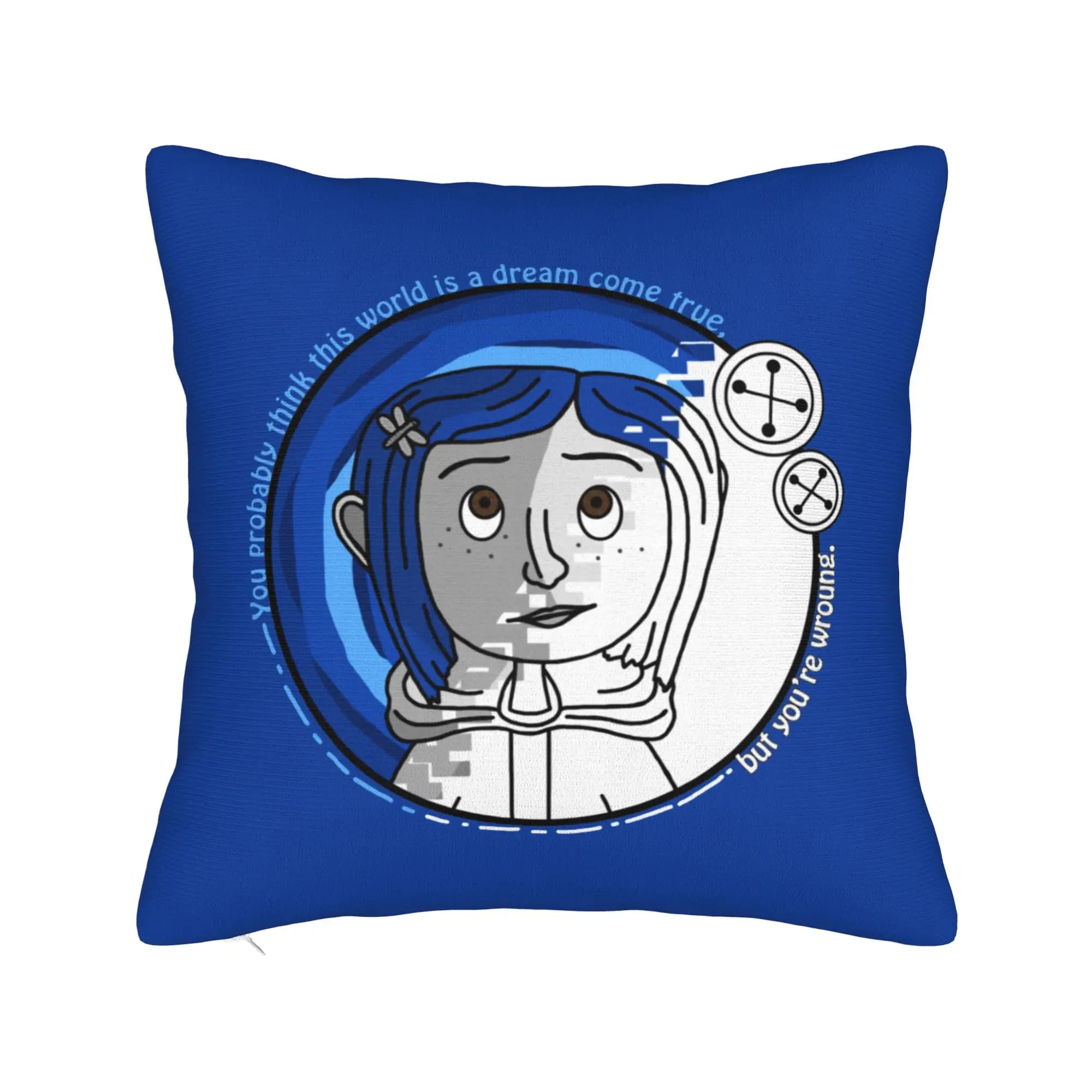 Coraline Pillowcase Double-sided Printing Polyester Cushion Cover Decoration Movie Throw Pillow Case Cover Home Zippered 40*40cm