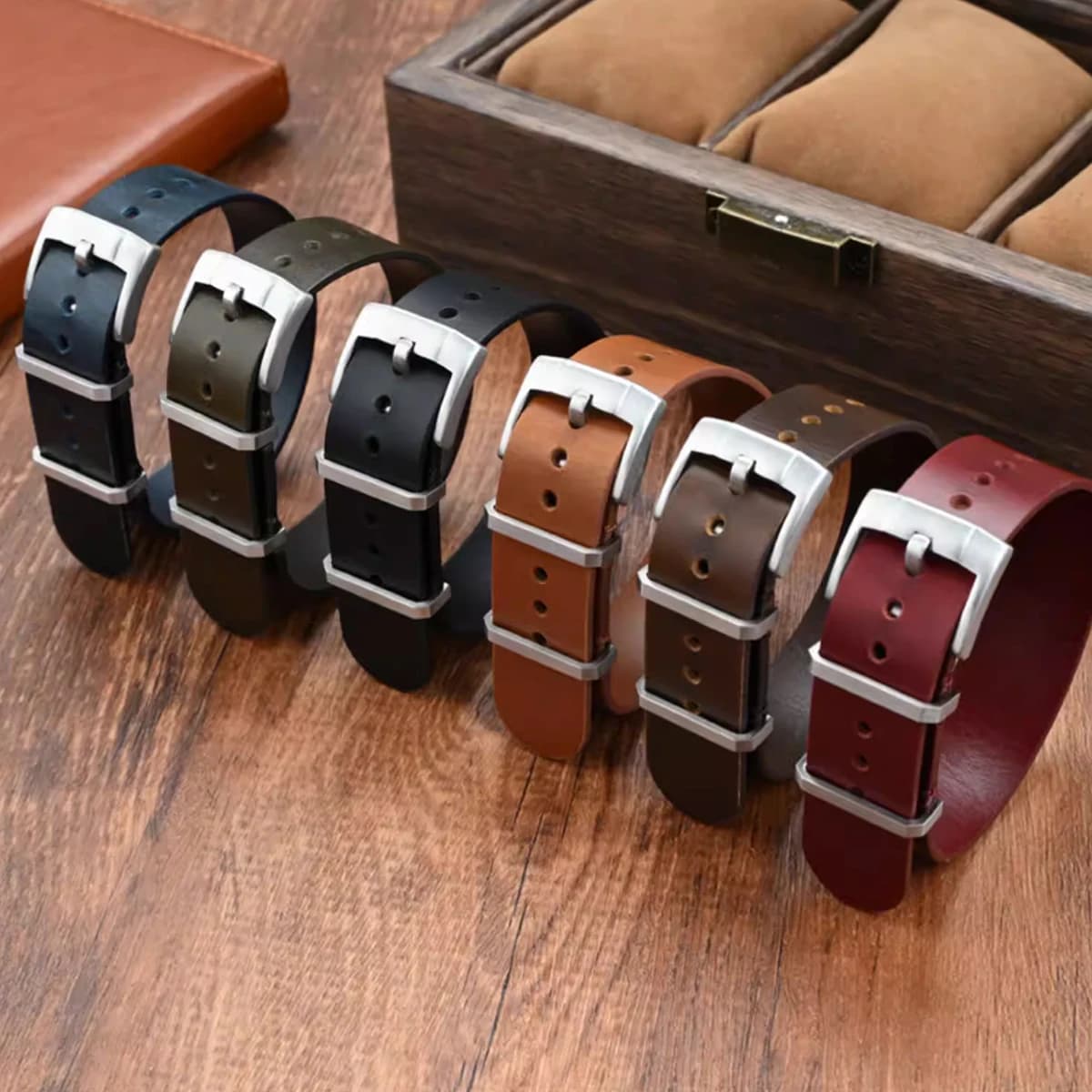 20mm 22mm High end Retro lLeather Watch Strap Top Layer Oil Wax Leather Watchband Universal Bracelet