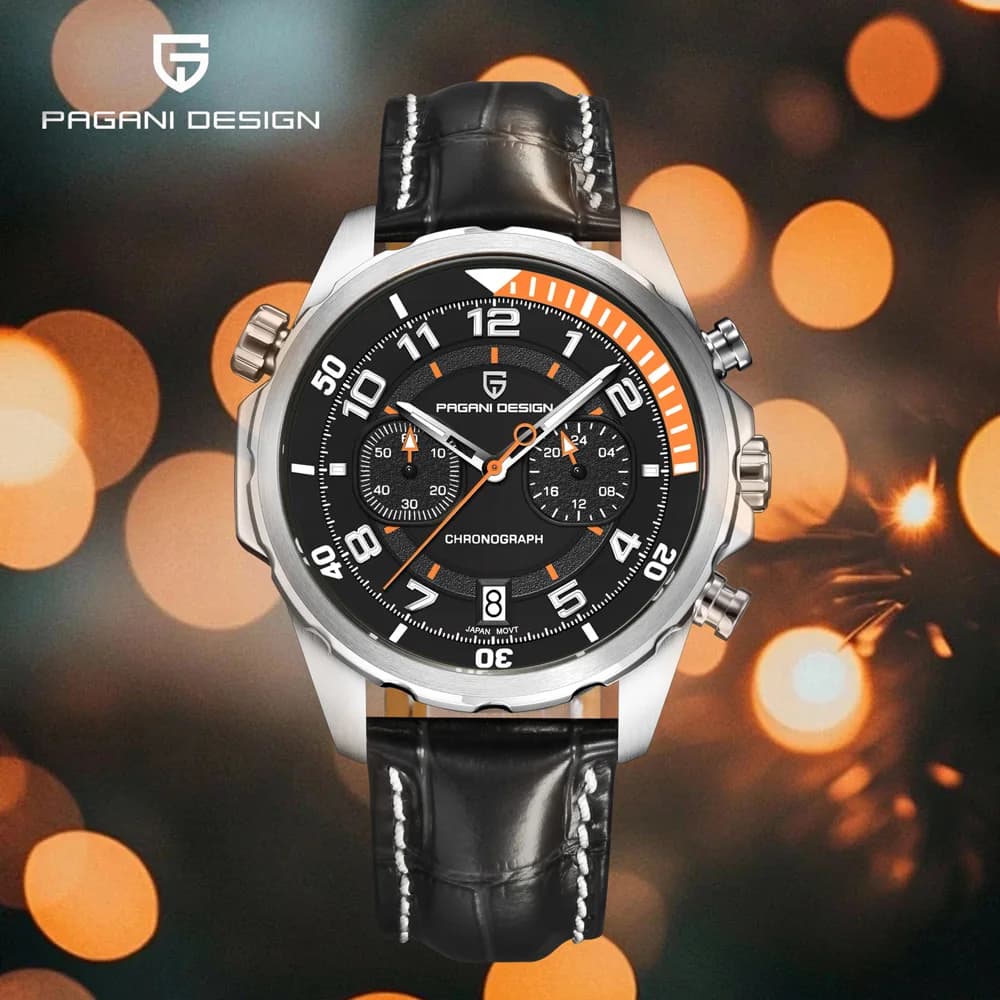PAGANI DESIGN Watches 2025 New Strong Luminous Luxury Quartz Men Watch Fashion Leather Watch For Men Sapphire Glass Chronograph
