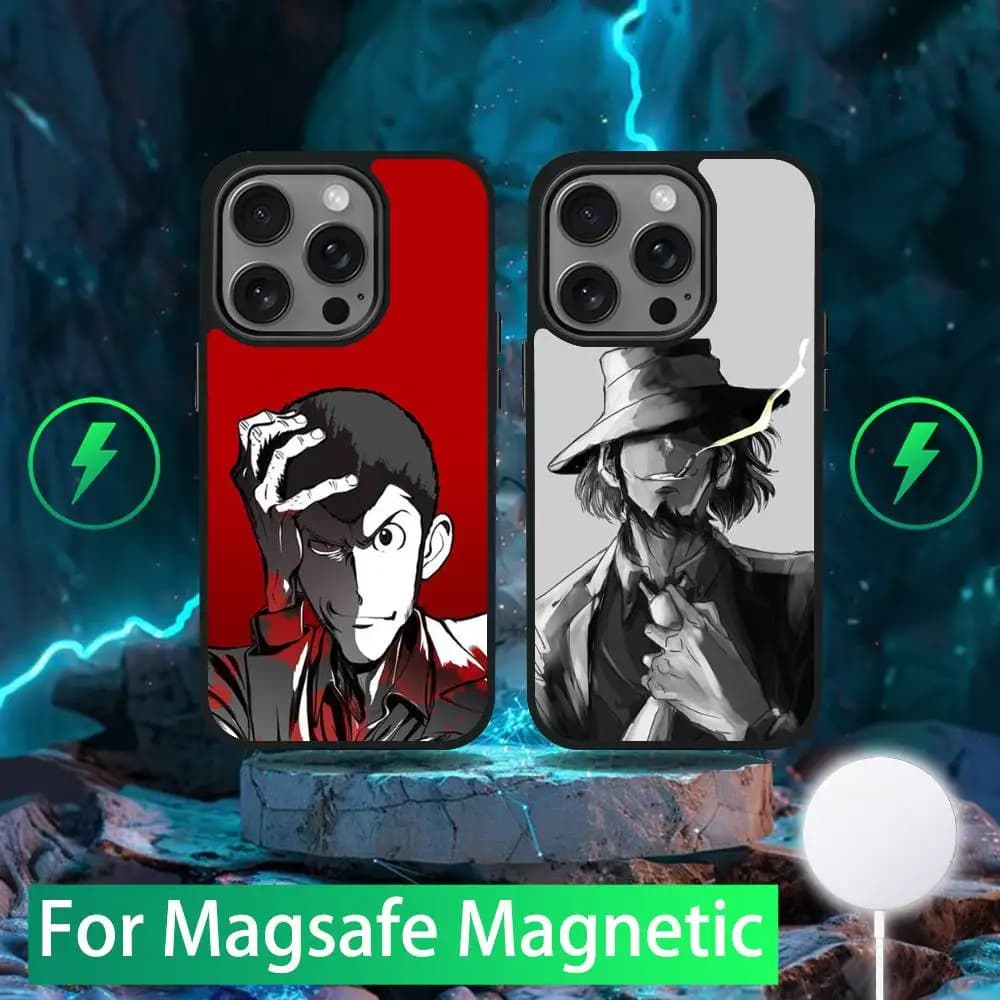 L-Lupin la terza custodia del telefono per iPhone 16,15,14,13,12,11,Pro,Max,Plus,Mini,SE Nuova ricarica wireless magnetica Magsafe