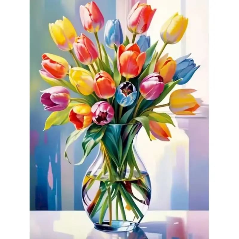 GATYZTORY Vase Paint By Numbers Paint Kit Painting With Numbers Flower Acrylic Paint Gift Artwork