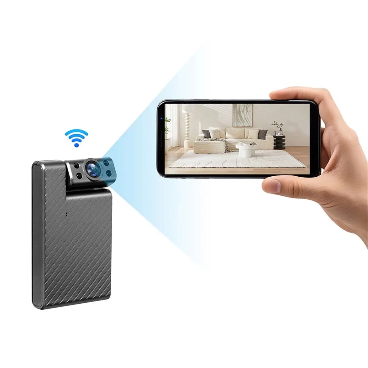 Telecamera WiFi Mini AS62 1080P HD, Micro Telecamera IP Wireless per Monitoraggio Remoto, Rilevamento e Registrazione di Sicurezza