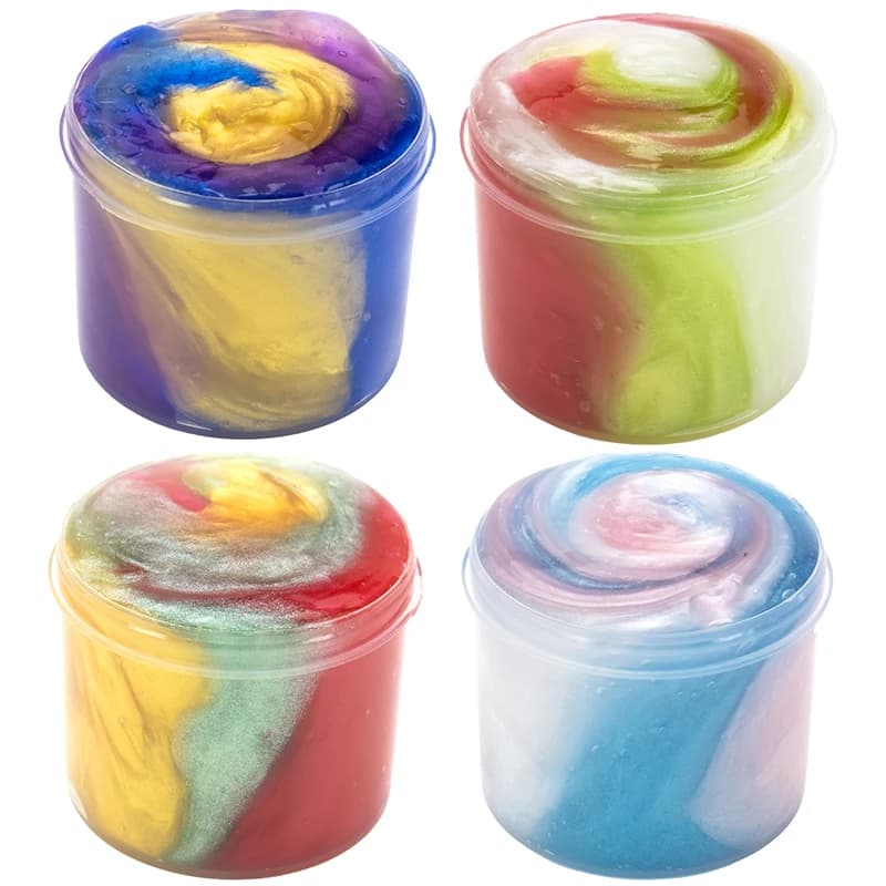 Kit giocattolo mastice di melma di cristallo colorato da 2,37 once - Fango rimbalzante perlato super morbido e non appiccicoso per regalo di festa di compleanno per bambini