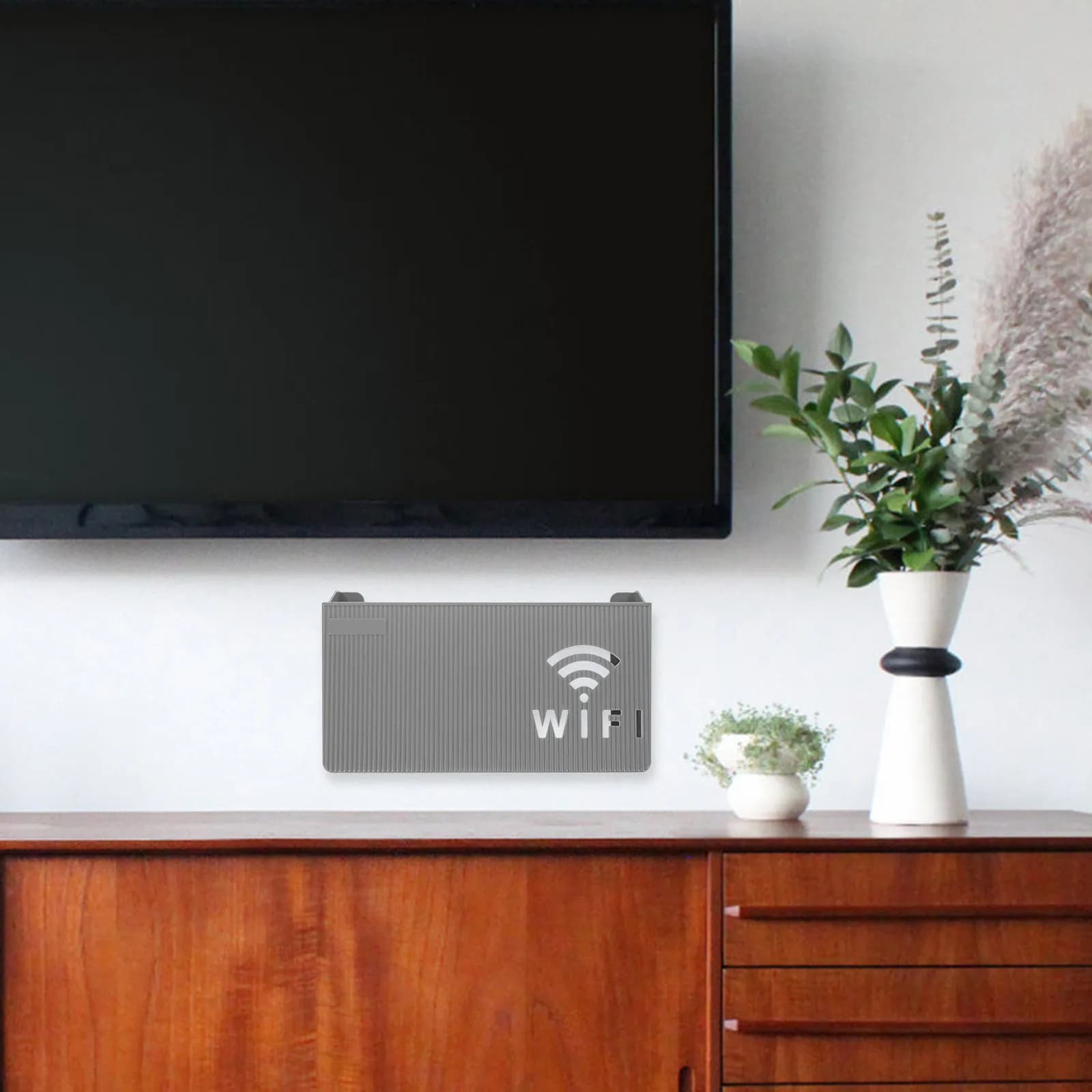 Wall Mounted Router Storage Box Sturdy PP Material Wireless Router Holder Organizer Shelf for Home Office Cable Management