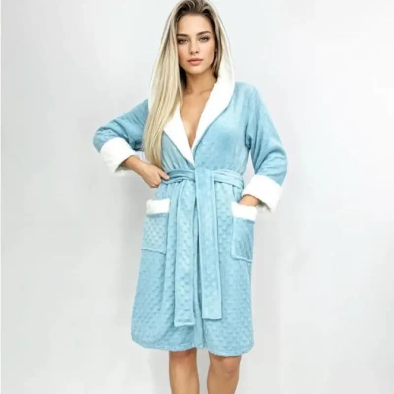 Autunno Inverno Nuovo Kimono Accappatoio Abito in caldo pile Abbigliamento per la casa Lady Sleepwear Scialle Accappatoio Abiti per la casa Abito a maniche lunghe Cappotto