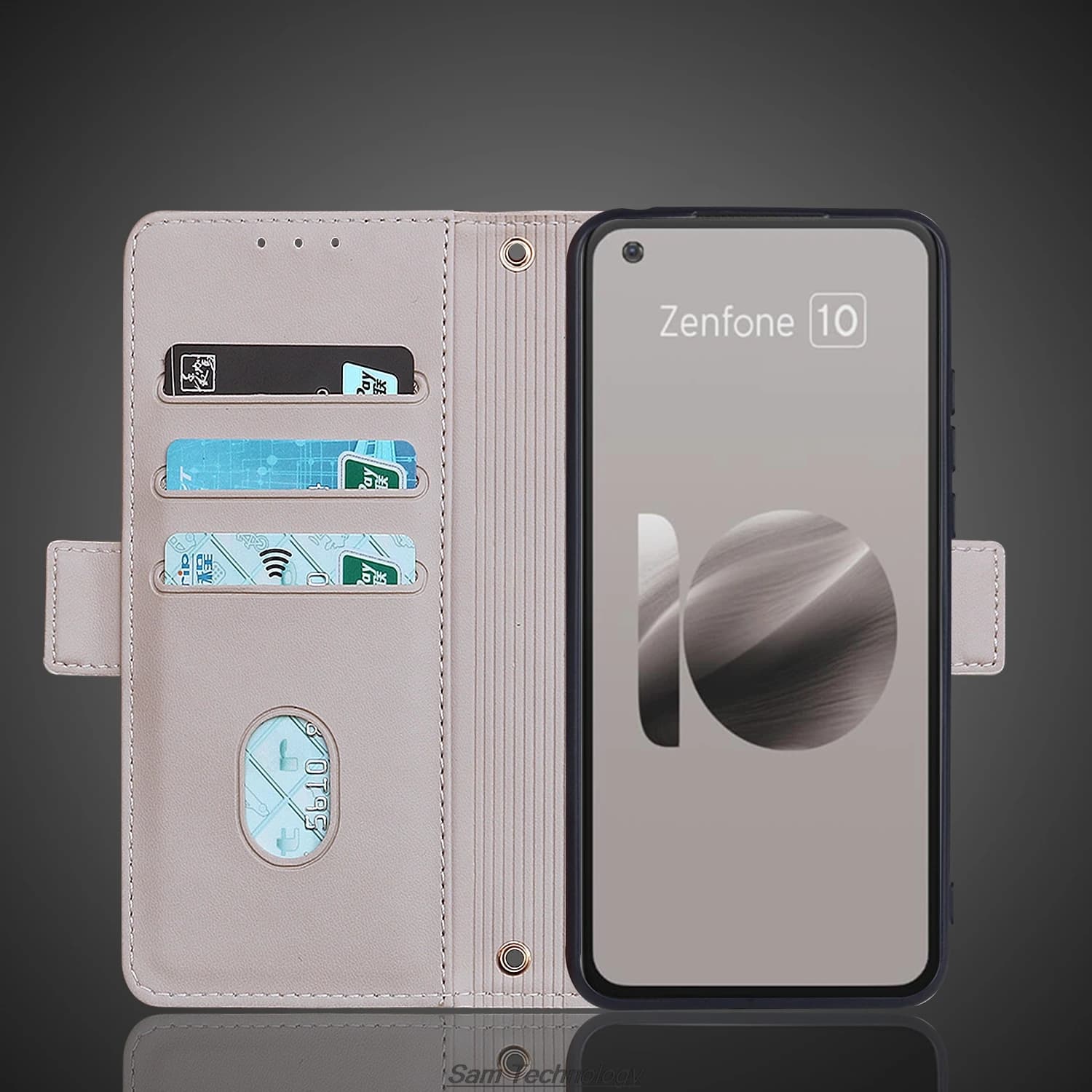 Custodia in pelle con fibbia magnetica per ASUS Zenfone 9 / Zenfone 10 Portafoglio RFID BLOCCO Flip Cover femminile Semplice Capa Fundas Coque