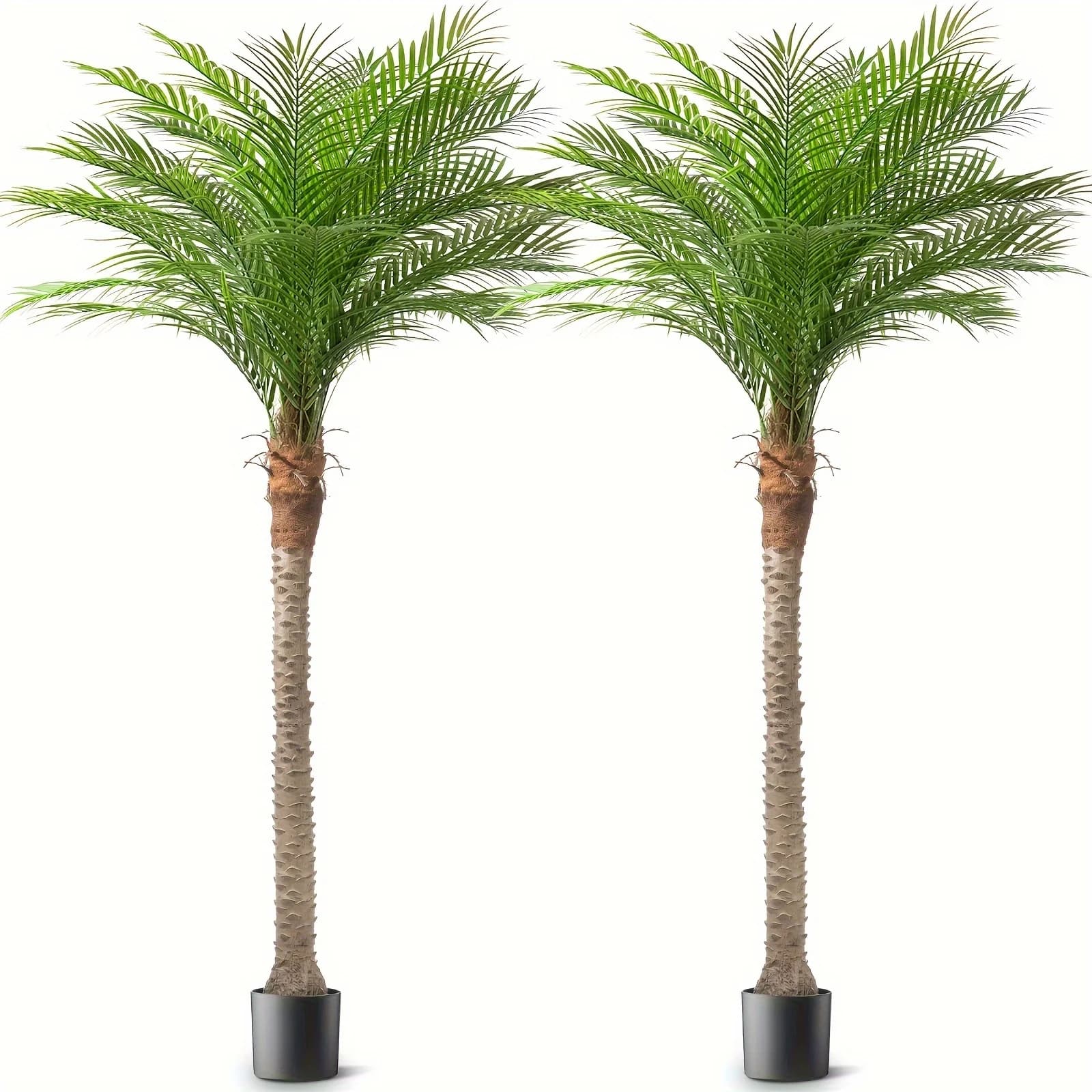 Grandi Palme Artificiali per Natale, da Esterno e Interno, 1 o 2 Pezzi, Altezza 2,1m/2,4m/2,7m, Piante di Palma Finte, Resistenti ai Raggi UV, Stile Tropicale