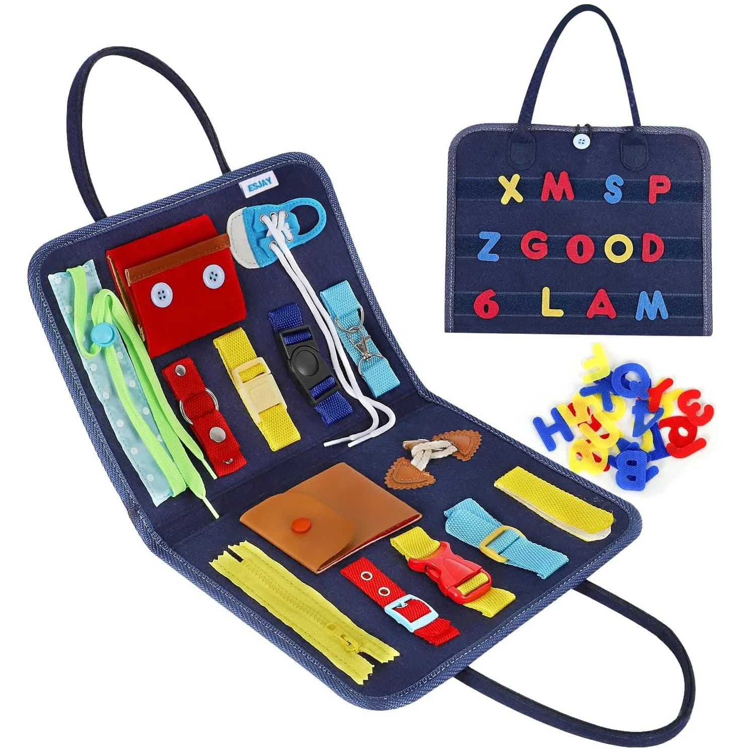 Tavola da gioco sensoriale Tavola occupata Montessori Giocattoli appoggiati per i più piccoli Giocattolo sensoriale pieghevole Tavola di attività per bambini-Apprendimento educativo