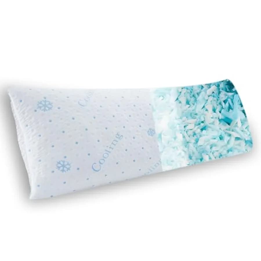 Cooling Body Pillow Firmer 3200g 100% Shredded Memory Foam Body Pillows for Adults Side Sleeper Pregnancy Full Body Pillow 20x5