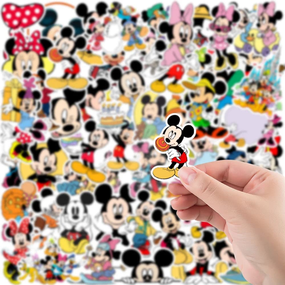 10/30/50 Pezzi Adesivi Disney di Topolino, Decalcomanie Anime Fai-da-Te per Valigie, Cancelleria, Telefoni, Quaderni, Simpatici Adesivi Cartoon, Regalo Giocattolo