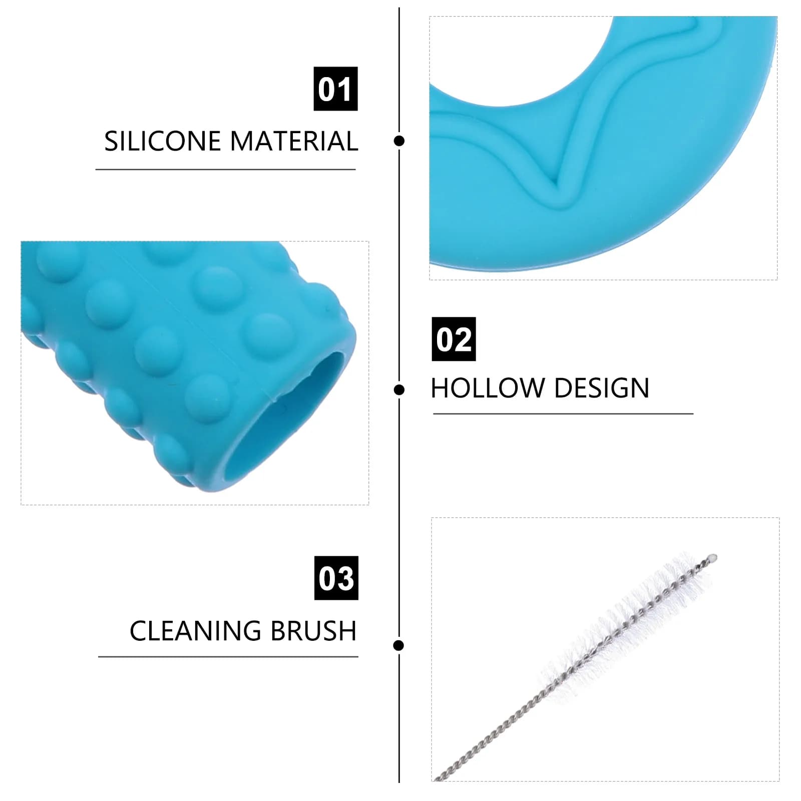 Set di 1 Tubo Massaggiagengive in Silicone Cavo per Neonati, Morbido e Flessibile, Ausilio per la Masticazione, Strumento per la Massaggio dei Molari del Neonato, Blocchi DIY per Massaggiagengive Cavi