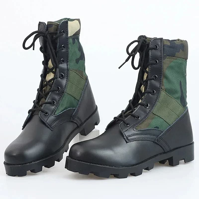 Scarpe da esterno impermeabili con lacci Stivali da uomo in tela traspirante mimetica tattica da combattimento nel deserto