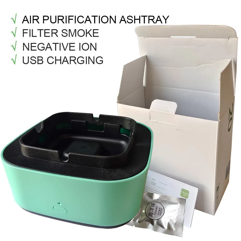 Posacenere con purificazione dell'aria Rimozione del fumo Posacenere Filtro automatico del fumo Purificatore d'aria Cenere per sigarette Ricarica USB per la casa