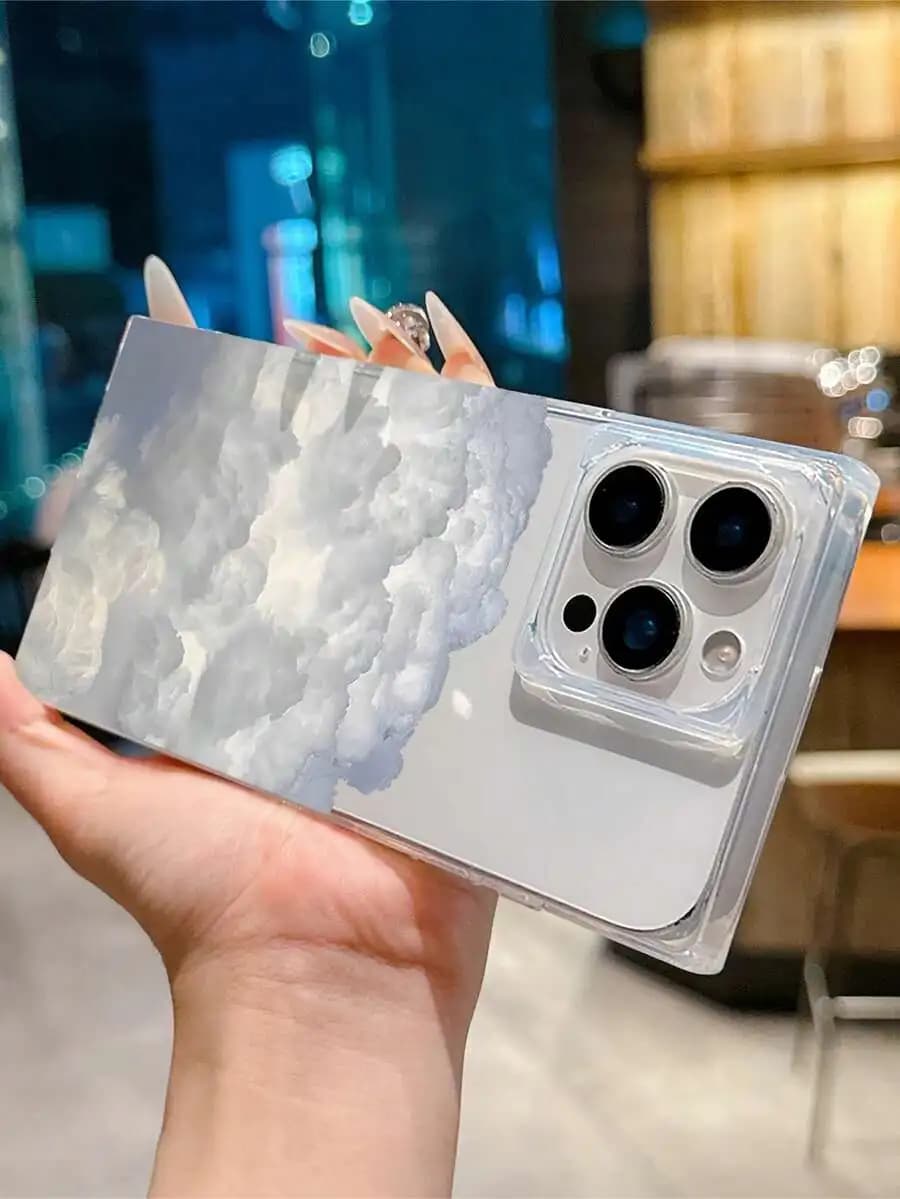 Dreamy Cloud Ice Crystal Transparent Phone Case For iPhone 15 14 13 Pro Max Plus