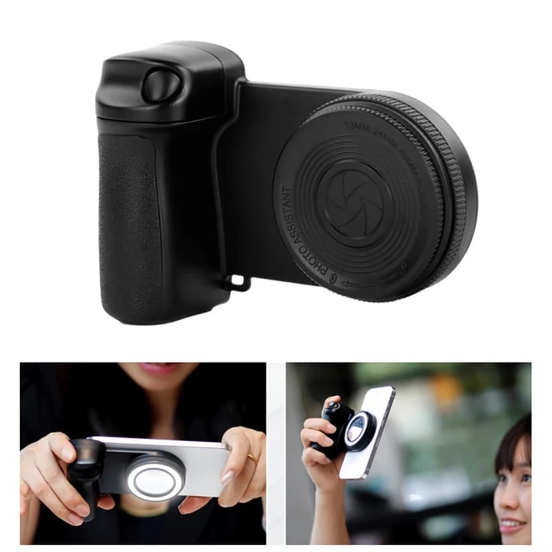 Impugnatura Bluetooth per Selfie con Stabilizzatore Fotografico e Luce di Riempimento per Smartphone iPhone e Android