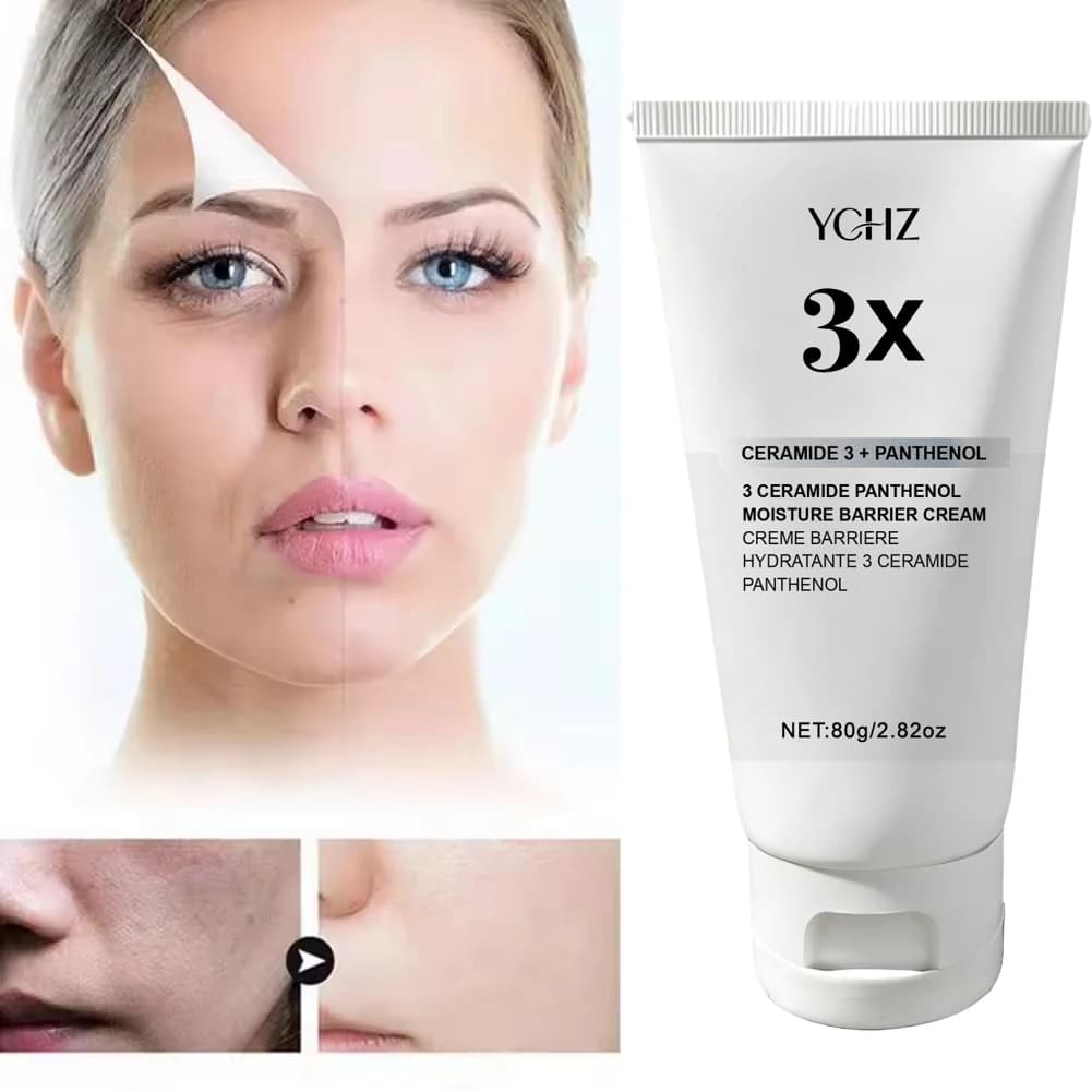 3X Ceramide Panthenol Rear Moisturizing Cream, suitable for all skin types, moisturizing daily face, soothing, not likedogena, contains Centella Asiatica, products for Korean skin care, 80 g