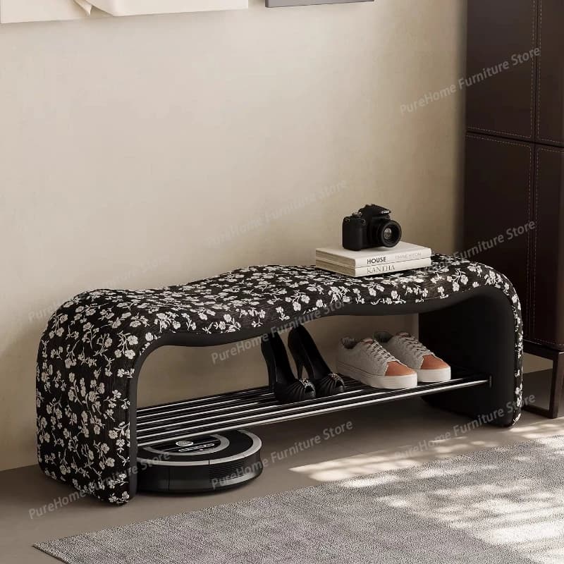 Scarpiera Nordica di Design Italiano Minimalista di Lusso Moderna con Seduta per Ingresso, Mobile Scarpiera per la Casa