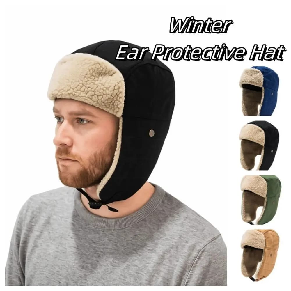 Cappello protettivo per le orecchie in pile semplice Cappello con paraorecchie ispessito antivento Mantieni caldo il berretto Lei Feng in stile coreano quotidiano